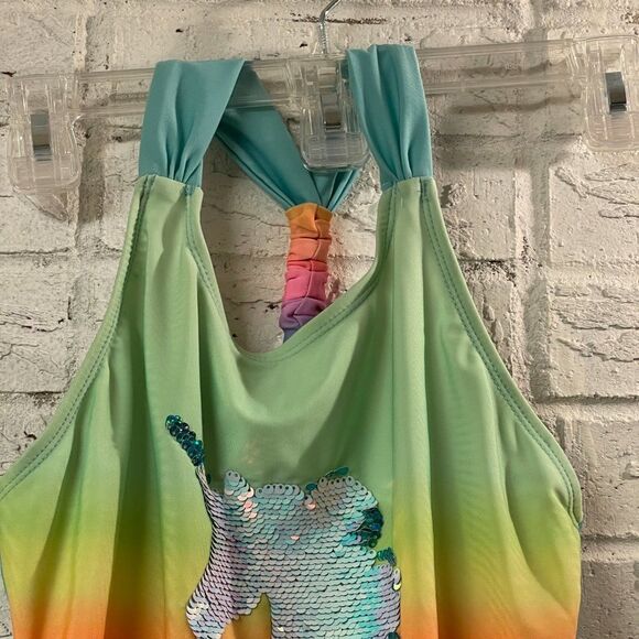 Cat & Jack Sequin Unicorn Tie Dye One Piece Bathing Suit xl 14/16 - Picture 3 of 9